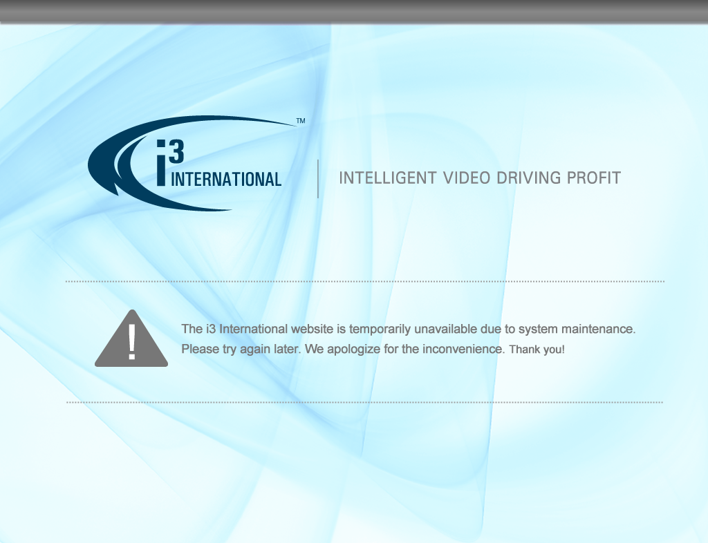 The i3 International website is temporarily unavailable